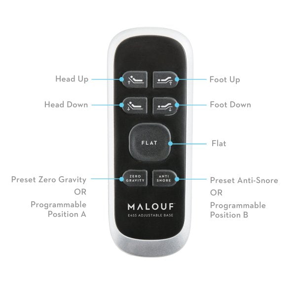 Malouf E455 Smart Adjustable Bed Base